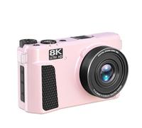 Jiawu Caméra 88MP 8K avec Capuchon D'objectif, Carte Mémoire 32 Go pour Créateurs Vidéo, Double Batterie, WiFi, Caméra sans Miroir pour Vloggers (Pink)