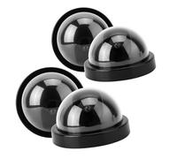 Jiawu Caméra de Simulation Dôme, Paquet de 4 Fausses Caméras de sécurité avec Lumière LED Clignotante Rouge, Fausse Caméra Dôme Factice pour Le Bureau et la Maison (Black)