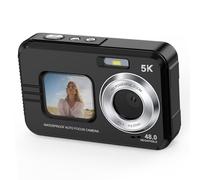 Jiawu Caméra étanche 48MP Selfie Double écran 5K Vidéo pour la Plongée en Apnée et Les Aventures en Plein Air (Black)