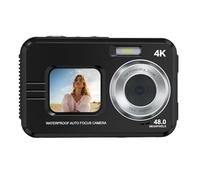 Jiawu Caméra Selfie Double écran 48MP, Mise au Point Automatique étanche pour Les Vacances et Les Aventures sous-Marines avec Une Profondeur Nominale de 11,5 Pieds (Black)