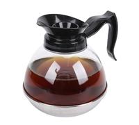 Jiawu Carafe à café, Cafetière Universelle de 1,6 L, Remplacement de Cafetière Commerciale avec Poignée Noire et Fond en Acier Inoxydable pour Cuisinière de Machine à café