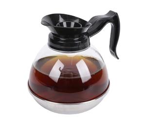Jiawu Carafe à café, Cafetière Universelle de 1,6 L, Remplacement de Cafetière Commerciale avec Poignée Noire et Fond en Acier Inoxydable pour Cuisinière de Machine à café