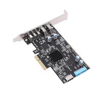 Jiawu Carte PCIe vers USB C, 10 Gbps Haute Vitesse 5 Ports Interfaces Multiples Compatibilité XP vers 11 Carte d'Extension PCIe Plug and Play, Adaptateur avec Extension du Panneau Avant pour