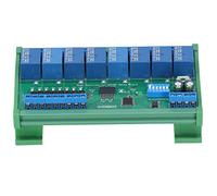 Jiawu Carte Relais 8 Entrées 8 Sorties, Module D'extension PLC 24V | Module de relais avec 8 entrées optocoupleur, 6 modes de fonctionnement, montage DIN35 pour contrôle industriel