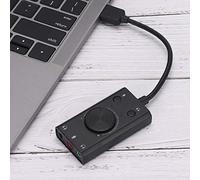Jiawu Carte Son, Carte Son USB Plug and Play avec Contrôle du Volume et Double Sortie pour Ordinateur de Bureau, Ordinateur Portable, Adaptateur Externe avec Réponse en Fréquence SNR 80 DB 15 Hz à