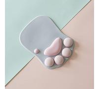 Jiawu Cartoon Cat Ergonomic Mouse Pad with Wrist Rest (PINK) | Accessoire de bureau mignon, coussin en silicone souple, base en PU antidérapante, jeux de bureau à domicile