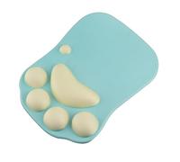 Jiawu Cartoon Cat Ergonomic Mouse Pad with Wrist Rest (Vert jaune) | Accessoire de bureau mignon, coussin en silicone souple, base en PU antidérapante, jeux de bureau à domicile
