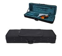 Jiawu Cas de Violon Léger 3/4 Taille, étui de Voyage en Violon avec Sangles Réglables et Coussin en Peluche en Velours, Boîte à Viol en Mousse à Haute densité pour Violons de 3/4