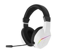 Jiawu Casque de Jeu sans Fil, Casque de Jeu Bluetooth 5.4 2,4 G, Microphone Omnidirectionnel Antibruit et Lumière RVB, Portable pour Ordinateur, Autonomie de 40 Heures (White)