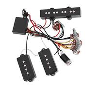 Jiawu Circuit de Préampli de Basse électrique et Ensemble de Micros pour Basse Jazz, Faisceau de Câblage de Active avec Commandes de Balance de Volume, Kit de Micro de Préampli de Remplacement, EQ 3