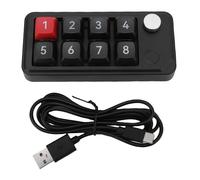 Jiawu Clavier à 8 Touches, Clavier Mécanique Macro Programmable, Claviers Numérique Filaire USB C avec échange à Chaud et Commutation de Couche pour Le Travail de Jeu sur PC (Black)