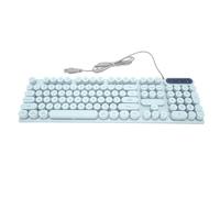 Jiawu Clavier de Jeu, 104 Touche Rondes, Clavier D 'Ornineur Ergonomique, Filaire, Rétroécaire par USB, Verseur Ornineur de Bureau (Blue)