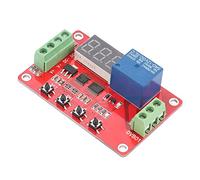 Jiawu Comparateur de Tension de Fenêtre Numérique DVB01 Rouge, Module de Mesure de Tension 0-99,9 V CC avec Limite Supérieure/inférieure Réglable, Délai d'entrée et de Déconnexion, 5 Fonctions (12V)