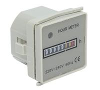 Jiawu Compteur Horaire, Minuterie Industrielle à Câblage à Vis Fixe, Compteur Horaire Mécanique avec Voyant Lumineux, pour Générateurs Compresseurs Scies à Chaîne 220 240 V 0,3 W 0 99999,99 H Plage de