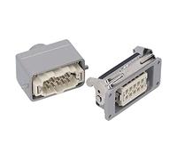 Jiawu Connecteur Robuste, Prise de Connecteur d'aviation Rectangulaire 16 A 500 V, Robuste à Bouton Unique avec Dispositif de Verrouillage du Joint d'étanchéité pour Machines 'automatisation