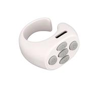 Jiawu Contrôleur d'anneau Intelligent Bluetooth 5.3, Télécommande sans Fil, Tourne-Page pour Lecture TikTok, Selfie, Rechargeable 30 MAh ABS Résistant à l'usure (White)