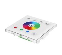 Jiawu Contrôleur d'écran Tactile LED, Variateur Mural RGBW avec Conception Tactile Capacitive, Contrôleur de Bande LED avec Sortie 12 A 3 Canaux pour Bandes Lumineuses 12 V 24 V (WHITE)