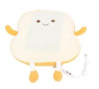 Jiawu Coussin de Siège Chauffant USB en Forme de Pain de Dessin animé, avec Minuterie, pour Chaise de Bureau, Dortoir, école, Matériau en Peluche Courte