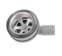 Jiawu Crépine de Vidange D'évier de Camping-car, Filtre Double Couche de Vidange D'évier Marin de 2,76 Pouces, Ouverture D'installation de 2,05 à 2,56 Pouces, Cuisine à Angle Droit,