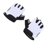 Jiawu de Cyclisme Antidérapants Absorbant Les Chocs, Demi-Doigts pour Vélo de Route et de Montagne, de Vélo Respirants Blancs pour Les Longs Trajets, en Tissu Silicone (M)