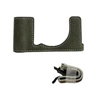 Jiawu Demi-étui pour Appareil Photo, Sac à Bandoulière Rétro en Cuir PU avec Bandoulière, Compatible pour X-E5, Sacs pour Appareil Photo à Bandoulières, Montage Rapide sur Trépied (Green)