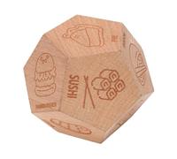 Jiawu Dés de Choix de Dîner Portables Dés de Décision Alimentaire Compacts en Bois pour des Aventures Passionnantes à L'heure des Repas, de Nourriture à 12 Faces pour des Rassemblements Amicaux