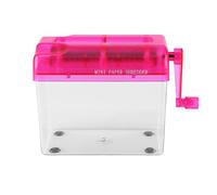 Jiawu Destructeur Manuel, Mini Destructeur de Papier Compact sans électricité, à Manivelle avec Poignée Amovible pour Bureau, Maison, école (Pink)
