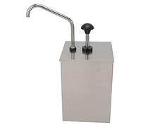 Jiawu Distributeur à Pompe de Sauce Soja, Distributeur de Pompe à Sirop pressé à la Main de Grande capacité de 4 L, Station de à Condiments en Acier Inoxydable avec Pot Amovible pour Ketchup,