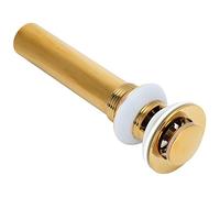 Jiawu Drain d'évier de Salle de Bain, Bouchon de Canalisation de Lavabo Pop-up sans Trop-plein, Drain de Lavabo en Laiton et Acier Inoxydable avec Joint en Silicone, Filtre Anti-obstruction Poli