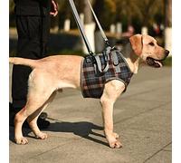 Jiawu Écharpe de Soutien pour Chien Respectueuse de la Peau, Aides à la Marche Réglables pour Chiens âgés Handicapés, Poignée Amovible et Respirante, Carreaux Bleus, XL (XL (30-40 kg / 66,1-88,2 LB