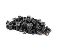 Jiawu Écrous en Caoutchouc M5, 5 Mm Métrique étanche, Isolation des Vibrations, Fixation de Pare-brise de Moto, écrou de Fixation de Pare-brise en Caoutchouc avec écrou Captif en Laiton pour (Un (50