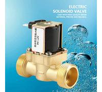 Jiawu Électrovanne électrique, 12 V G3/4 en Laiton N/C Normalement fermé, électrovanne, électrique N/C avec Anti-corrosion étanche à l'humidité pour Fontaines à Eau, Chauffe-eau