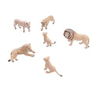 Jiawu Ensemble de 6 Pièces de Modèles de Lions, Mini Statues d'animaux Sauvages Réalistes, Figurines de Famille de Lions pour Projet Scolaire, Cadeau de Décoration de Noël