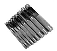 Jiawu Ensemble de 9 Perforatrices pour le Cuir, Outil de Perforation Creux de 2,5 à 10 Mm pour l'artisanat du Cuir de Ceinture - Acier au Carbone traité Thermiquement, Résistant à la Rouille, Coupes