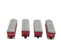 Jiawu Ensemble de Modèles de Chemin de Fer Vintage : Ensemble de 4 Pièces sur Le Thème de la Loterie des Trains Jouets, actionné par Friction pour Le Jeu Actif et Le Développement Moteur (Rouge)