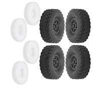 Jiawu Ensemble de Pneus RC, Moyeu de Roue en éponge en Caoutchouc Résistant à l'usure, Accessoires de Voiture RC avec 4 éponges de Moyeux de Pneus pour Pièces de Modification de Mise à Niveau WPL