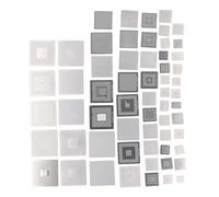 Jiawu Ensemble de Pochoirs de Reballage BGA en Acier Inoxydable 304 avec Structure Robuste, Modèle de Maille de Retouche Universel de 60 Pièces pour la Réparation de Puces Informatiques, Idéal pour