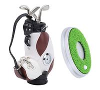 Jiawu Ensemble de Stylos de de Bureau pour Hommes - 3 Stylos à Bille avec Mini Sac de, Porte-stylo en Alliage de Zinc avec Horloge et Base, Cadeau de Décoration de Bureau pour les Golfeurs (brun