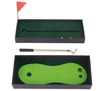 Jiawu Ensemble d'entraînement de Jeu de de Bureau - 2 Mini Balles de, Putter de Stylo de, Tapis de Putting et Drapeau, Alliage de Zinc et Caoutchouc, Cadeau Portable Anti-Stress au Bureau