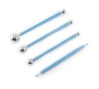 Jiawu Ensemble D'Outils de Balle de Sculpture pour les Fleurs de Pâte de Gomme, Outils de Modélisation en Métal en Caoutchouc pour les Décorateurs de Gâteaux