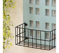Jiawu Étagère Murale en Forme de Maison en Bois Fait Main (Bleu Clair) | Étagère murale flottante rustique avec paniers en fer, petites étagères de rangement en bois pour chambre à coucher et salon