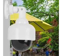 Jiawu Fausse Caméra de sécurité étanche pour Intérieur et Extérieur, Caméra de Surveillance Factice avec Lumière LED Rouge Clignotante, Conception de Dôme Réaliste pour la Dissuasion Contre Le Vol à