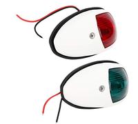 Jiawu Feu de Navigation pour Yacht, Feu d'arc à LED Portable 10-30 V, Lampe de Signalisation de Bateau étanche avec Boîtier ABS, pour Bateaux d'excursion, Bateaux de Pêche, Hors-bord (Blanc 1 paire)