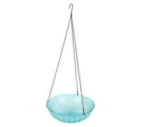 Jiawu Fontaine Solaire pour Bain d'oiseaux, Fabriquée en Plastique Robuste de Haute qualité, Suspendue pour Porche de Jardin Extérieur (Blue)