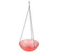 Jiawu Fontaine Solaire pour Bain d'oiseaux, Fabriquée en Plastique Robuste de Haute qualité, Suspendue pour Porche de Jardin Extérieur (Rouge)