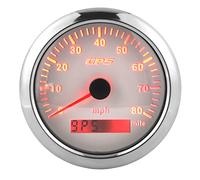 Jiawu GPS Compteur de Vitesse 85mm Acier Inoxydable, 0-130km/h, Universel | Jauge de bateau marin, odomètre de moteur de voiture, tableau de bord de camping-car, avec rétro-éclairage, étanche IP67