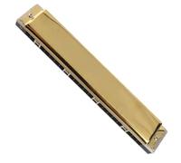 Jiawu Harmonica Professionnel Polyphonique à 24 Trous avec Plaque de Base en Laiton de 1,2 Mm, Cadeaux pour Débutants, Instrument de Musique Mouthorgan, Son Net, Peigne ABS, Anches en Bronze (G)