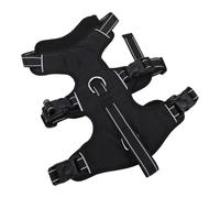 Jiawu Harnais pour Chien, Harnais pour Chien sans Traction de Taille Moyenne avec Double Anneaux en D et Bandes Réfléchissantes, Gilet en Respirante pour l'entraînement à la Marche, Grandes Têtes,