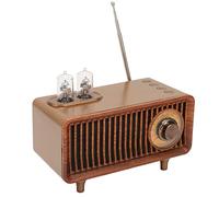 Jiawu Haut-Parleur Bluetooth Rétro avec Tube à Vide, Haut-Parleur Radio Classique sans Fil Vintage avec Lumières LED Ambiantes, Bluetooth 5.0 Portable pour la Maison, Prend en Charge la Carte