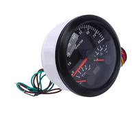Jiawu Haute Précision 3 en 1 Tr/Min Dispositif de Mesure pour le Tracteur de Camion Residential Mobile Boot Metal 7 Color Backlight (Cadran noir lunette noire CX8289b)